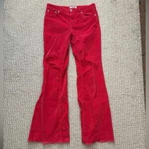 Free People- we the free red bellbottom corduroy pants